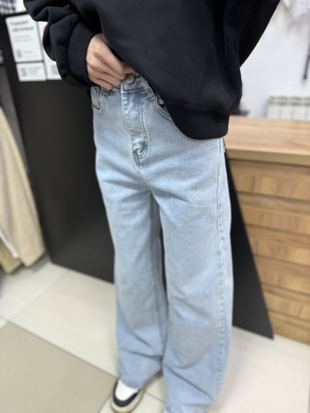 Джинсы трубы (голубые)